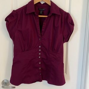 Banana Republic burgundy short sleeve top
